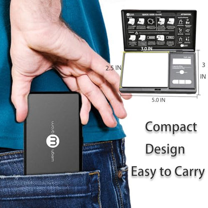 Weigh Gram 200g Digital Pocket Gram Scale 0.01g Accuracy, 200g x 0.01g Mini Digital Grams Scale, Small Food Scale, Jewelry Scale, Ounces Grains Scale With100g Calibration Weight - size: 200g / 0.01g (Model: TOP-100)