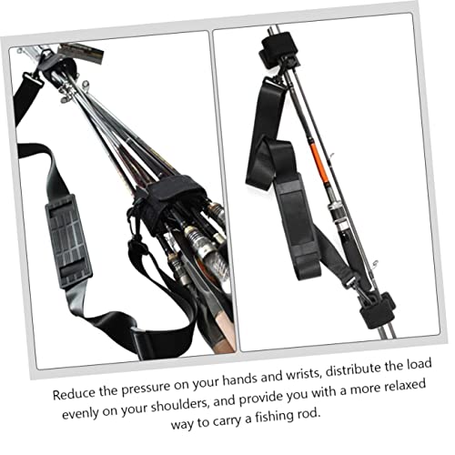 Kisangel 1set Fishing Rod Sling Strap Comfortable Fishing Rod Carrier Lightweight and Shoulder Band for All Heights