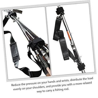Kisangel 1set Fishing Rod Sling Strap Comfortable Fishing Rod Carrier Lightweight and Shoulder Band for All Heights