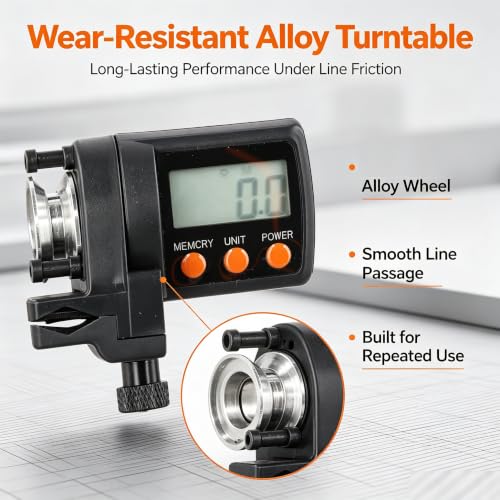 Fishing Line Counter, 199.9m-999.9 M Depth Finder Spooler Electronic Portable Digital Length Display Fish Finderdepth Gauge Tackle Tool Accurate Manual Meter Gear For 5-17mm Fishing Rods