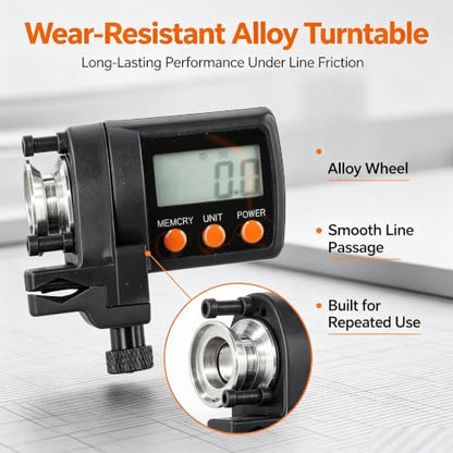 Fishing Line Counter, 199.9m-999.9 M Depth Finder Spooler Electronic Portable Digital Length Display Fish Finderdepth Gauge Tackle Tool Accurate Manual Meter Gear For 5-17mm Fishing Rods