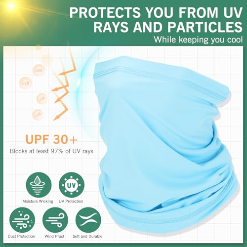 Cooling Neck Gaiter, Summer UV Face Mask Dust Balaclava, Neck Gator Bandana Face Cover for Sun Protection Men Women Outdoor - color: Darkblue*2/Armygreen*2