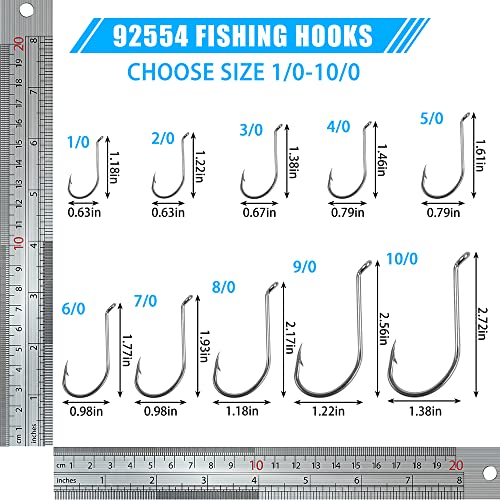 Octopus Beak Hooks, 60pcs/100pcs Stainless Steel Saltwater Fishing Hooks, Suicide Bait Jig, Big Game, Offset Circle Hooks 10 - size: 10/0 - 60pcs