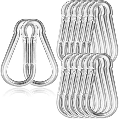 12 Pack 5.5" Heavy Duty Carabiner Clips, M14 Sliver Galvanized Steel Spring Snap Hooks, Rust-Resistant Keychain Clips for Hammock, Camping, Hiking, Fishing, Swing Set - color: Silver, size: M14-5.5"