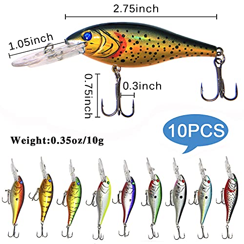 Fishing Lures Kit Crankbait Minnow Hard Bait Set Deep Diving Jerkbait Swimbait Popper Pencil Walleye Lures Artificial Fishing Bait for Bass Trout Redfish Saltwater Freshwater Fishing Lure - color: Kit-28pcs
