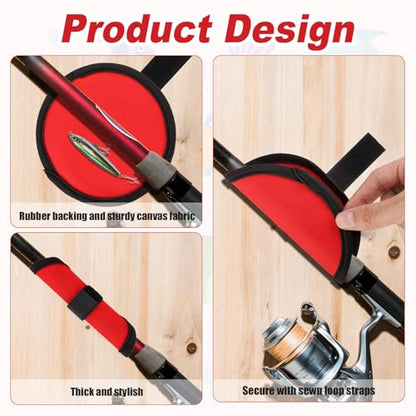 4pcs Fishing Lure Wraps, Lure Wrap Covers Nylon Lure Wrap 5.9 Inch Lure Hook Covers Fishing Rod Glove for Fishermen Safe Fishing - color: red