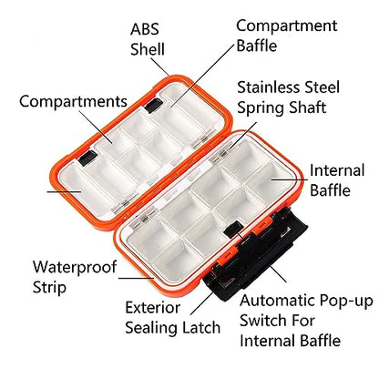 TopHomer Fishing Tackle Box, Waterproof Tackle Trays, Plastic Tackle Box Organizer with Removable Dividers Storage Lure Box for Lures - style: Small Grey