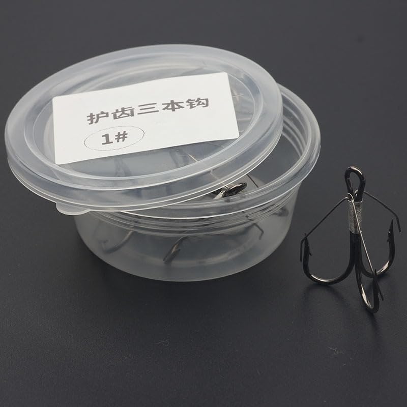 18pcs Weedless Treble Hook with Wire Weed Guard Replacement Fishing Hook High Carbon Steel Bass Hook Saltwater Hook - size: 1#