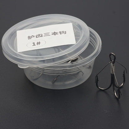 18pcs Weedless Treble Hook with Wire Weed Guard Replacement Fishing Hook High Carbon Steel Bass Hook Saltwater Hook - size: 1#