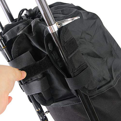 Fishing Pole Rod Holder Bags, Fishing Organizer Case Carrier Reel Pole Storage Bags Waterproof Fishing Gear Organizer Travel Carry Bags - color: Black