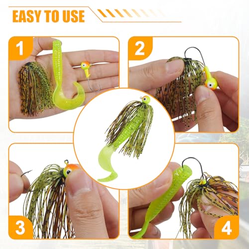 Spinner Bait Skirt Jig Skirts Replacement DIY Fishing Lure Making Supplies Soft Skirt for Spinnerbaits Bass Fishing Jigs Buzzbait Squid Jigs Fishing Lure Skirts 50 Strands - style: 12pcs