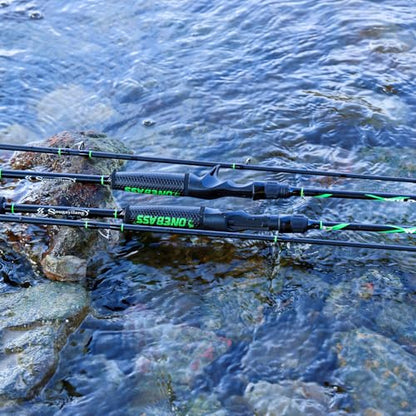 One Bass Fishing Rod, Lightweight Graphite Spinning & Casting Rod with Super Polymer Handle - color: Casting Rod, size: 6'0"