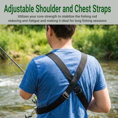 Fishing Rod Holder for Disabled & One-Handed Anglers,Adjustable Shoulder and Chest,Fishing Assistance Equipment Suitable for People with Limited Grip Strength(Blue)