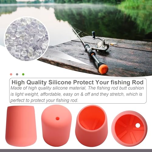 Dovesun Fishing Rod Butt Cushion Fishing Rod Seat Cushions Fishing Rod Protector Fishing Rod Butt Cap End Fishing Rod Holders Small(1.22in) 6 Colors 6pcs - color: 6PCS-Fit for 1.02"-1.18"(26mm-30mm) Rod Butt