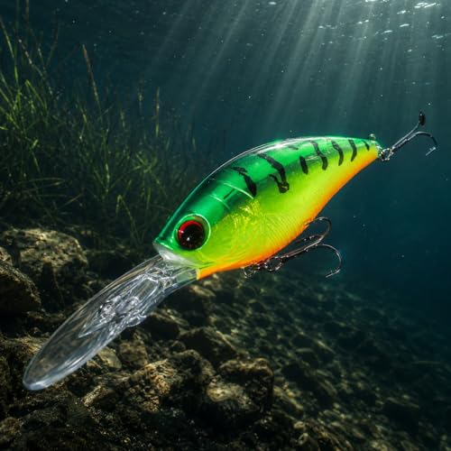 Deep Diving Crankbait Fishing Lure | 12-15ft Bottom Bumping | 0.72oz 4.9in Hard Bait for Bass & Walleye - color: color2