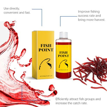 Fish Attractant Liquid 2026 New, Concentrated Fish Attractant Liquid Fast-Acting Red Worm Formula, Powerful Bait Attractant Scent Bait Fish Attractant Liquid, Enhances Scent & Improves Biteresponse