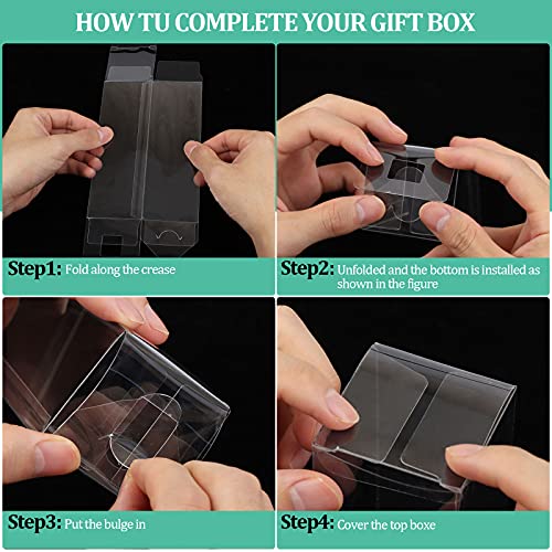 100 PCS Clear PET Plastic Storage Boxes Transparent Present Box Empty Containers Rectangle Cube Candy Chocolate Cookies Treat Case for Christmas,Wedding,Party,Baby Shower (2x2 x6 Inch) - size: 2x2x6 Inch (Pack of 100)