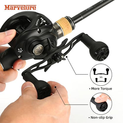 Non-Slip Power Handle 3.94'' (100 mm) Compatible for Shimano SLX Tranx, Daiwa Tatula Zillion, Abu Garcia Revo, 13 Fishing Baitcasting Reels - color: Black Red TPE, size: 8x5 mm