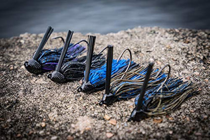 6th Sense – Divine Hybrid Jig Bass Fishing Jig All-Purpose Casting Jig for Rock Grass Docks - color: Black N Blue, size: 3/8oz.