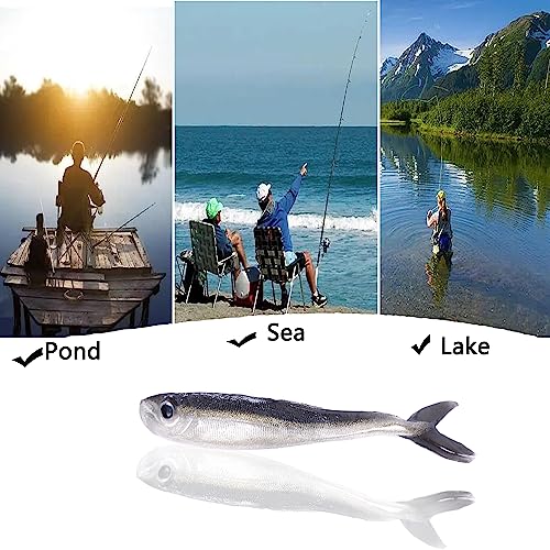 Paddle Tail Swimbaits,Soft Plastic Fishing Lures Swim Baits for Bass Fishing,30/50pcs with Box,Soft Plastic Swimbaits for Bass Trout Crappie Lures Kit for Saltwater Freshwater - color: E:3.15in/0.07oz-30pcs