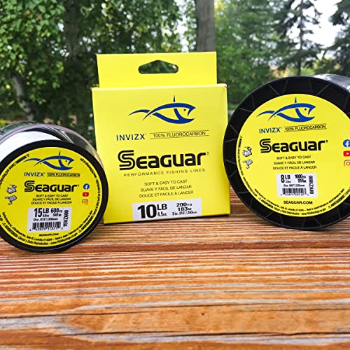 Seaguar InvizX Multi-Species Fishing Line for Casting, Live Bait, Freshwater, 100% Fluorocarbon, Clear, Multiple Sizes - size: 8lbs/200yds