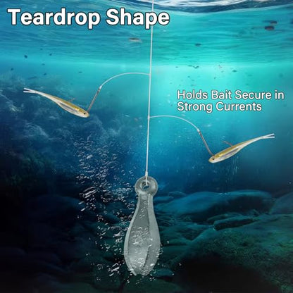 Dr.Fish Bank Sinkers Lead Fishing Weights, 1-32oz/2LB, Freshwater Catfishing Weights River Channel Surf Fishing Saltwater - size: 5oz-5 Pack