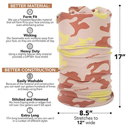 Neck Gaiter for Men & Women - UPF 50+ Sun Protection, Fishing, Cooling - color: Desert Camo