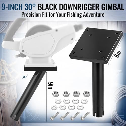 Gimbal Mount Aluminum Rod Holders Mount Marine Holder for Downriggers Boat Fishing Trolling Rod Support Heavy Duty Corrosion Resistant Secure Installation Offshore Use