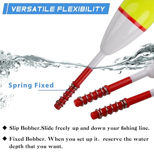 AGOOL Slip Bobbers Wood Fishing Floats and Bobbers Spring Bobbers Stick Slip Bobbers for Crappie Fishing Bobbers for Crappie Panfish Walleyes Trout Bass Fishing 5/10pcs - color: 1.97 x 0.91 x 5.63 inch - 5pcs