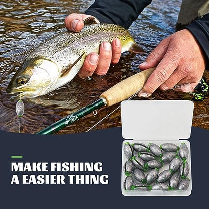 MAFIMOEA 10-25 pcs Egg Weights kit Split Shot Fishing Weights Assorted Set Removable Fishing Weights Salter Freshwater Drop Shot Weights Tackle - style: Rubber Core Sinker-40g-8pcs