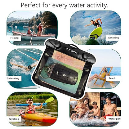 2Pack Waterproof Car Key FOB Case Floating Wallet Pouch for Remote Keys ID Credit Card Cash Money Submersible Dry Bag Holder (2, Black + Black) - color: Black + Black