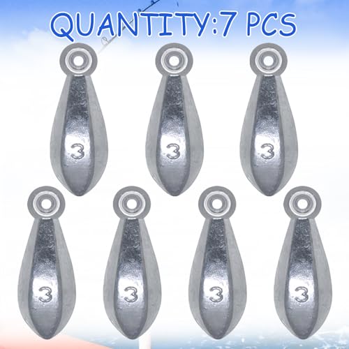 Fishing Weights Sinkers Bullet Fishing Weights Sinkers Ocean Saltwater | Surf Fishing Gear Fishing Assortment 1oz 2oz 3oz 4oz - size: 3oz-7pcs