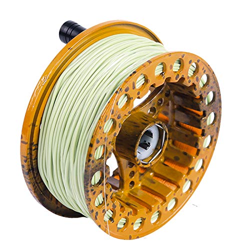 M MAXIMUMCATCH Maxcatch ECO Large Arbor Fly Fishing Reel (3/4wt 5/6wt 7/8wt) and Pre-Loaded Fly Reel with Line Combo - color: Brown Trout (With Line Pre-loaded), size: 5/6 weight