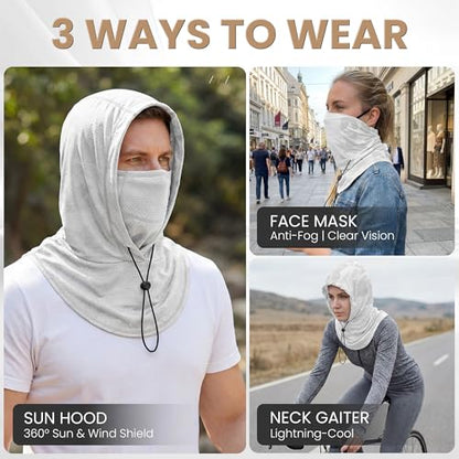 YANIKY Summer Cooling Balaclava with Breathable Holes, Sun UV Protection Face Mask for Running, Cycling, Fishing, Men & Women - color:  Black & White Camo Set