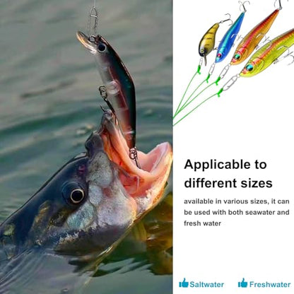 200 Pcs Fishing Power Speed Clips (S:120, M:50, L:20, XL:10), High Strength Stainless Steel Speed Clip for Fishing Lure Quick Change, Freshwater Saltwater Lure Connector Tackle - color: Silver