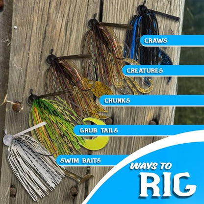 Reaction Tackle Mushroom Jig Heads for Ned Rig Finesse Bass Fishing, Stand-Up Design with Standard and EWG Hook Options (25-Pack) - color: Green Pumpkin, size: 1/8 Oz