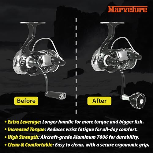 Power Handle Compatible for Daiwa Fuego LT, Ballistic LT, Tatula LT, Exceler LT 1000-4000 Spinning Reel Replacement Handle - size: For Tatula LT / Exceler LT 1000-4000, style: Elite