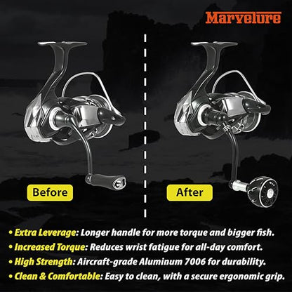Power Handle Compatible for Daiwa Fuego LT, Ballistic LT, Tatula LT, Exceler LT 1000-4000 Spinning Reel Replacement Handle - size: For Tatula LT / Exceler LT 1000-4000, style: Elite