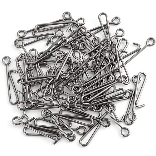 Dr.Fish 50 Pack Fishing Clips Quick Change Speed Clips Crankbait Snaps Stainless Steel Line Lure Hook Connector Freshwater - size: #1-22LB-0.55"