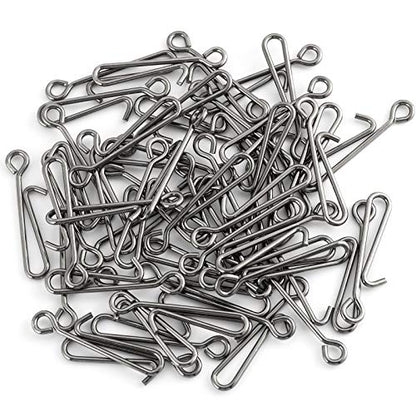 Dr.Fish 50 Pack Fishing Clips Quick Change Speed Clips Crankbait Snaps Stainless Steel Line Lure Hook Connector Freshwater - size: #1-22LB-0.55"