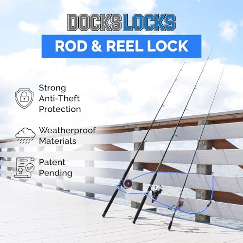 DocksLocks Fishing Rod & Reel Lock, Fishing Pole Lock for Storage, Gear, Equipment, Accessories, Rod Holder, Truck Bed, Car Rack, Piers, Boats and Marinas - size: Small (Rod diameter 19mm to 24mm)