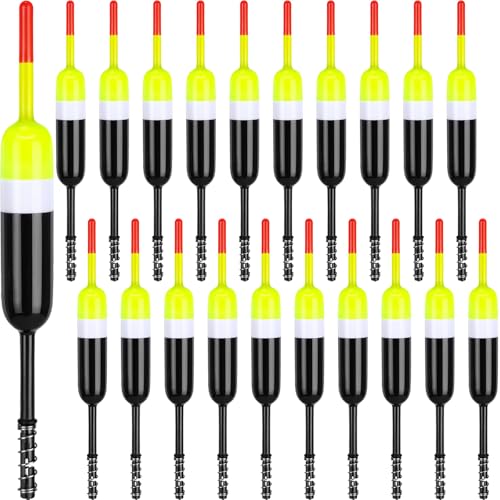 VioraWhite 20 Pcs Fishing Floats Bobbers Spring Oval Stick Slip Floats Balsa Wood High Visibility and Sensitive for Crappie Catfish Trout Panfish Walleye Fishing - size: 2.4″x0.59″x5.7″