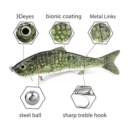 10in Multi Jointed Swimbait Fishing Lures Bait,4 Segment Big Giant Sinking Fishing Bass Lures,Crankbaits Swimbaits with Treble Hook - color: 10in,4.76oz-Color E