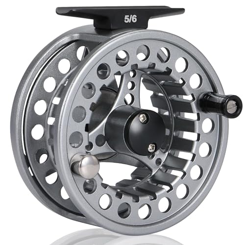 Sougayilang Fly Fishing Reel, Die Cast Aluminum Fly Reel, 5/6, 7/8, Weight Saltwater Fly Reels, 5/6, 7/8, Weight Saltwater Fly Reels - color: Silver, size: 7/8wt