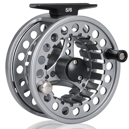 Sougayilang Fly Fishing Reel, Die Cast Aluminum Fly Reel, 5/6, 7/8, Weight Saltwater Fly Reels, 5/6, 7/8, Weight Saltwater Fly Reels - color: Silver, size: 7/8wt
