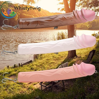 Whistytwig Funny Fishing Lures 3 Piece Topwater Popper Set - Gag Fishing Lures that Actually Catch Fish - Hardbody Floating Design for Saltwater and Freshwater - color: Pink Brown Suntan
