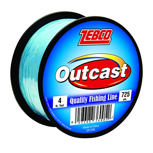 Zebco Outcast Monofilament Fishing Line, Low Memory and Stretch, High Tensile Strength - color: Blue, size: 725-yard/4-pound