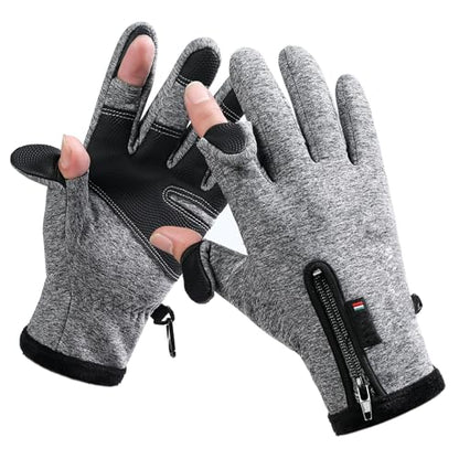 Women's Men's Winter Gloves, Cold Weather Warm Gloves,Running,Hiking,Fishing,Hunting,Finger Touch Screen Gloves - color: Grey, size: X-Large
