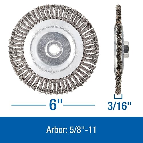 Mercer Industries 186031B - 6" x 3/16" x 5/8"-11 Premium Stringer Bead Wire Wheel, .020 Tempered Steel Wire - color: .020 Tempered Steel, size: 6" x 3/16" x 5/8"-11, style: Stringer Bead Wire Wheel