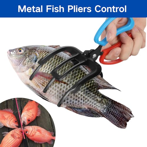 3 Claw Fish Gripper, Metal Fishing Pliers Gripper Catch Fish Control Clamp, Must Have Fishing Pliers Control Tool Fishing Accessories for Most Freshwater Fish Grip Tackle Holder - color: 1 pcs